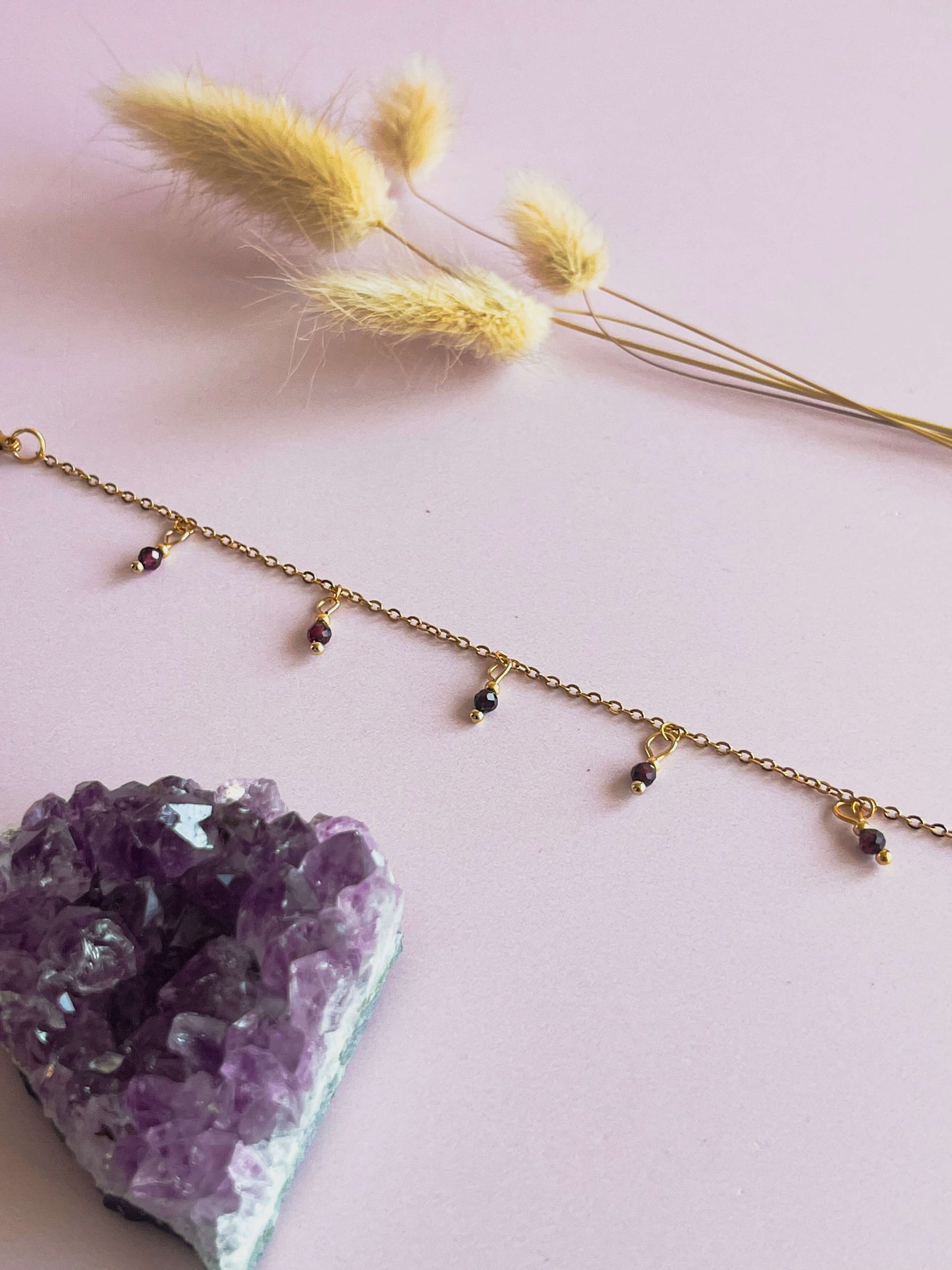 Tirza armband granaat - goud