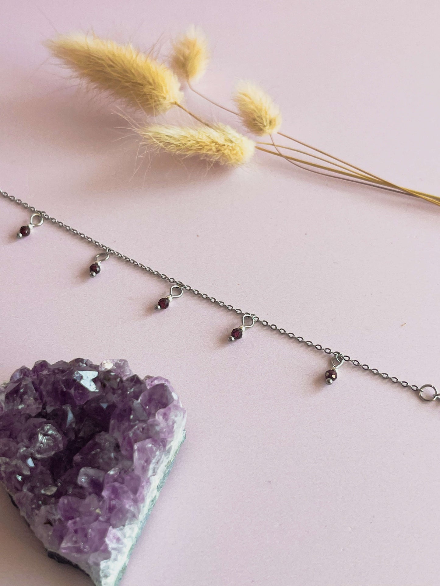 Tirza armband granaat - zilver