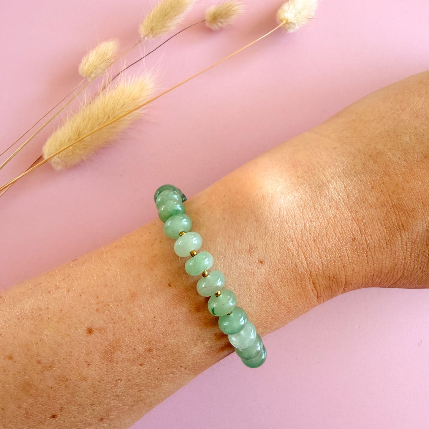 Nyla armband goud - aventurijn - growth energy