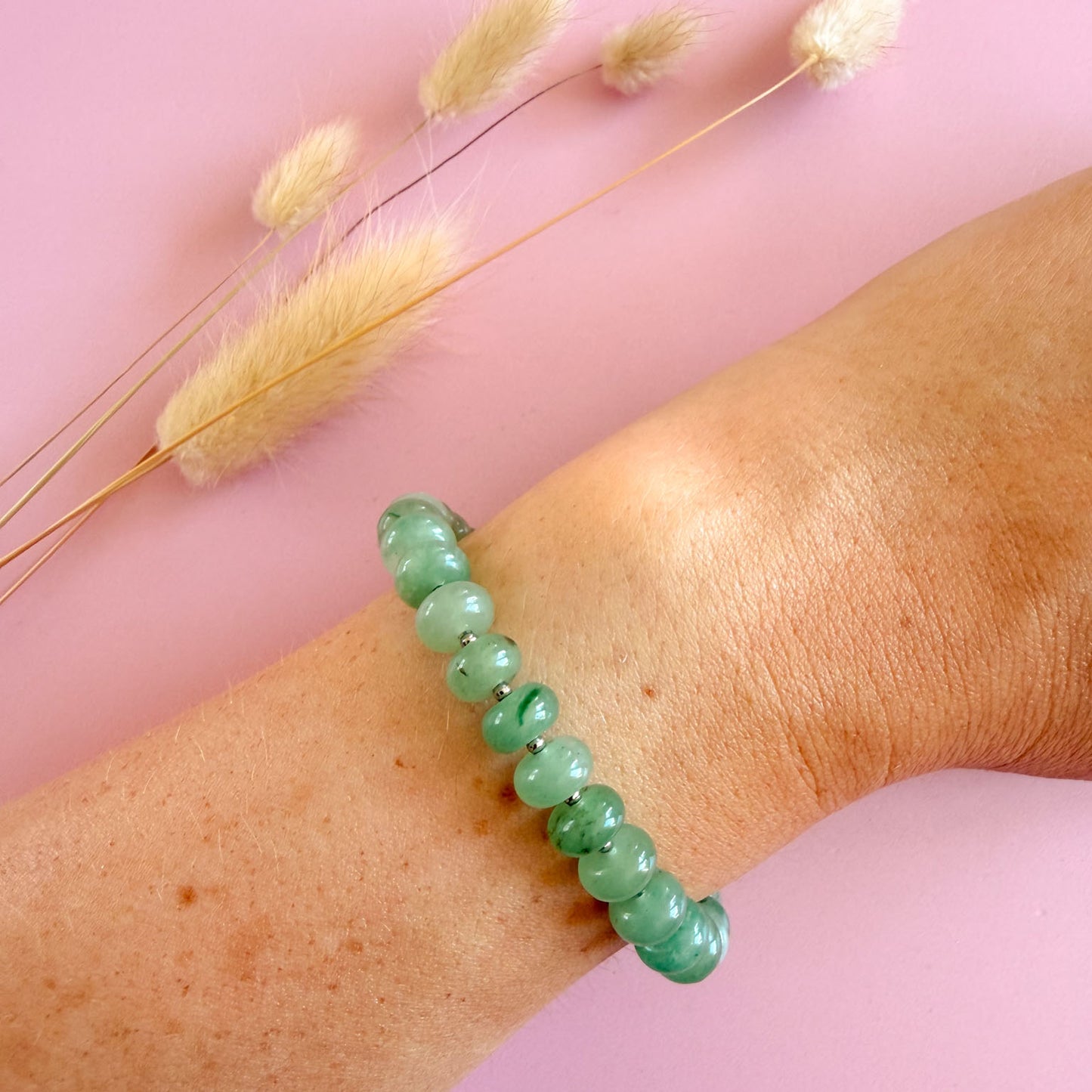 Nyla armband zilver - aventurijn - growth energy