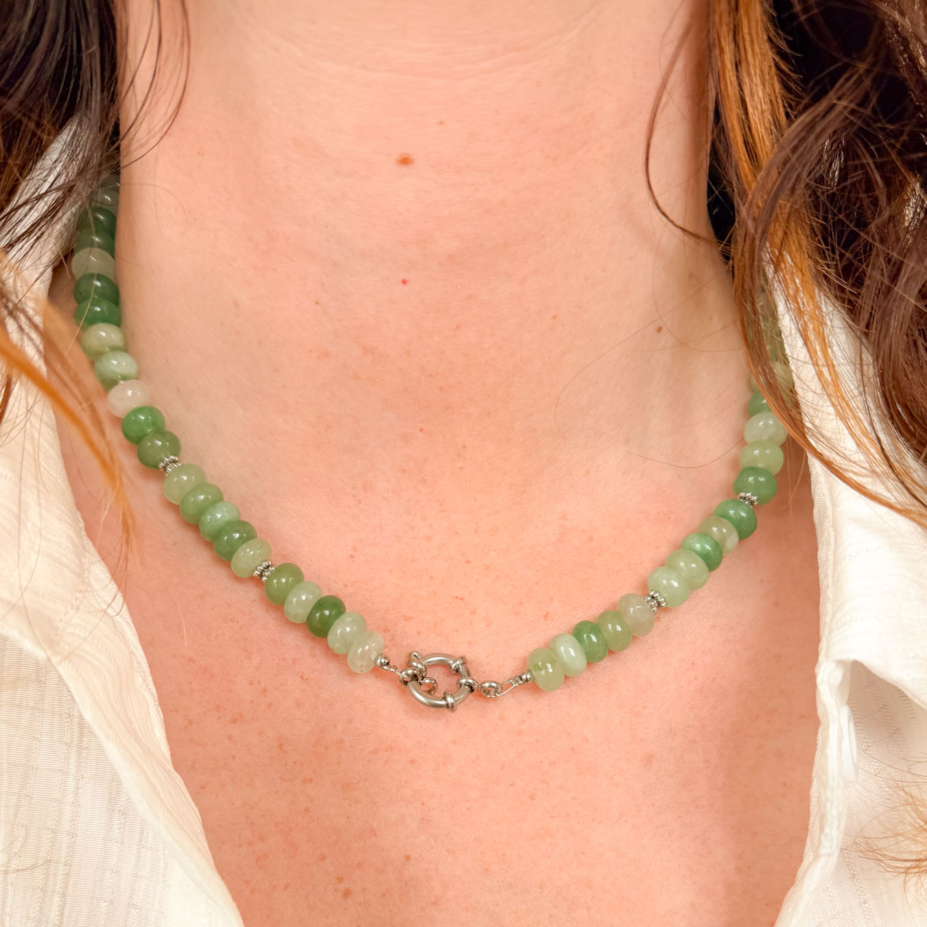 Nyla ketting zilver - aventurijn - growth energy