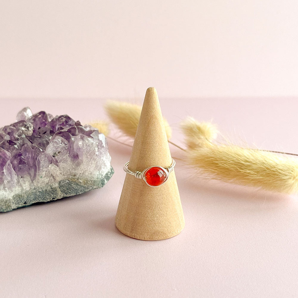 Carneool ring zilver