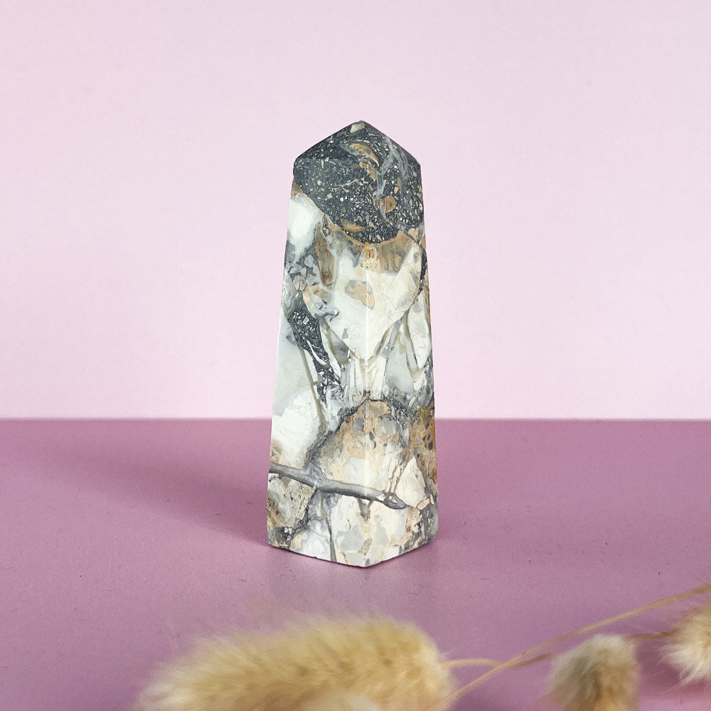 Crazy lace agaat obelisk