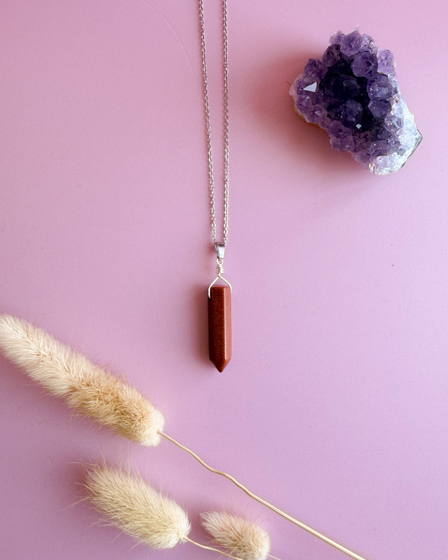 Goudsteen punt - zilver (one of a kind)