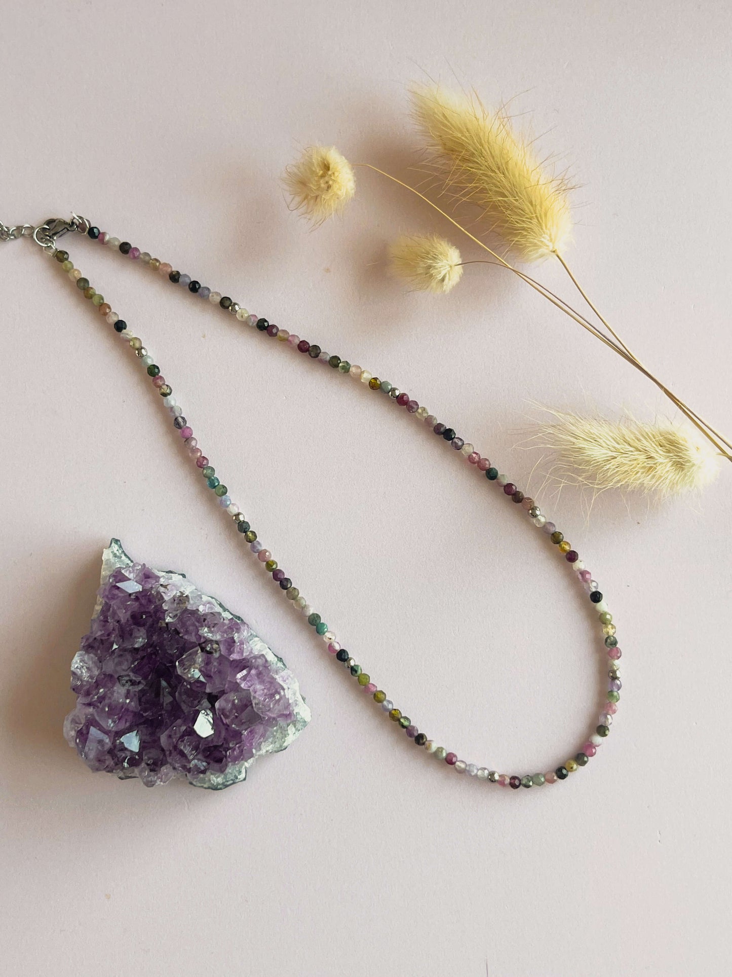 Iris choker toermalijn - zilver