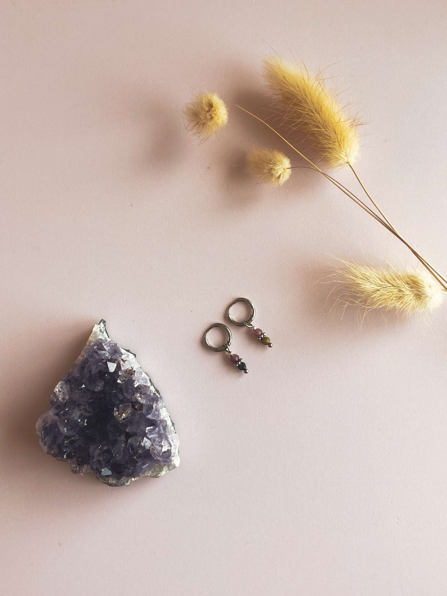 Ava oorbellen toermalijn - zilver