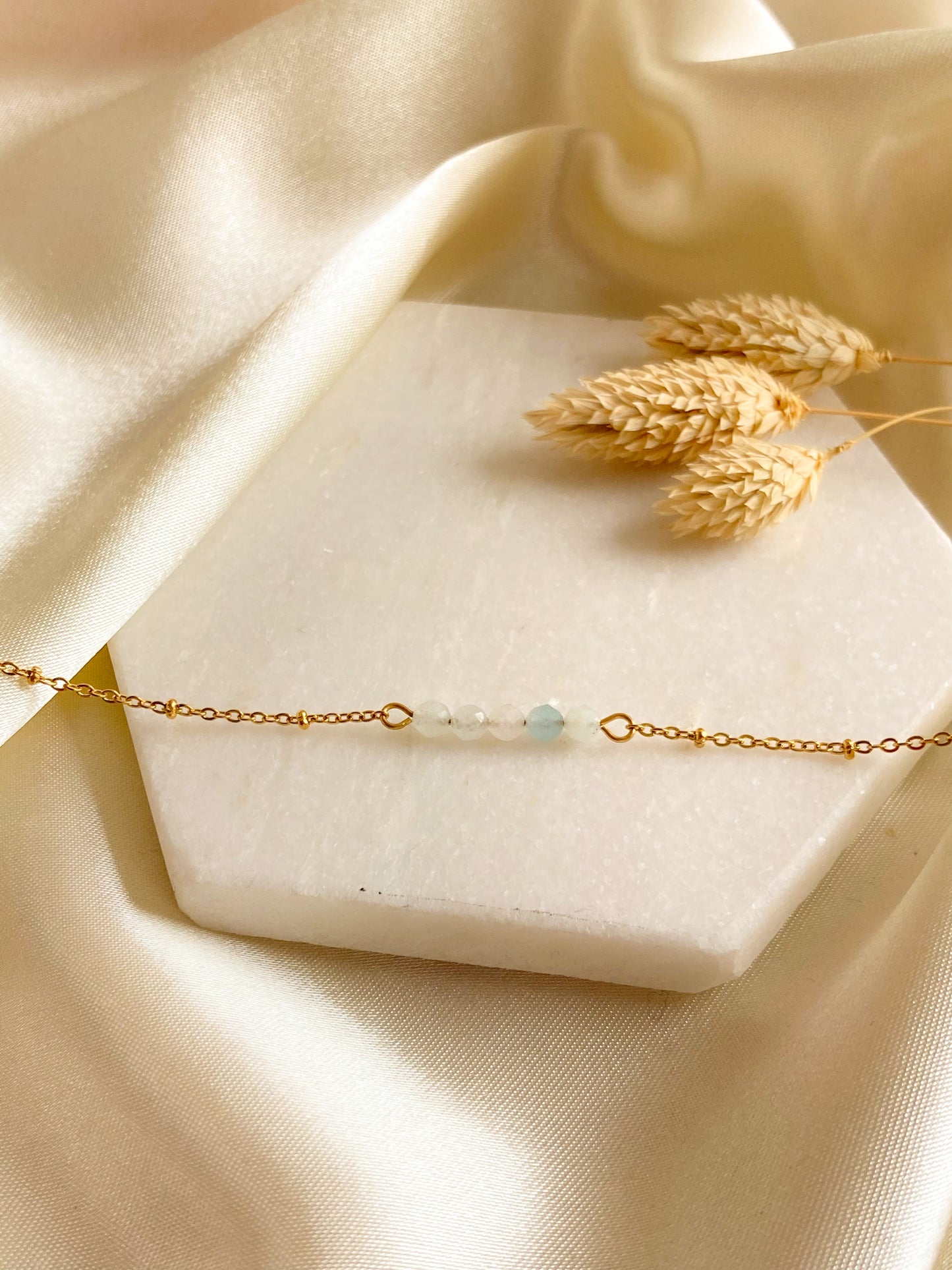 Aquamarijn armband - goud