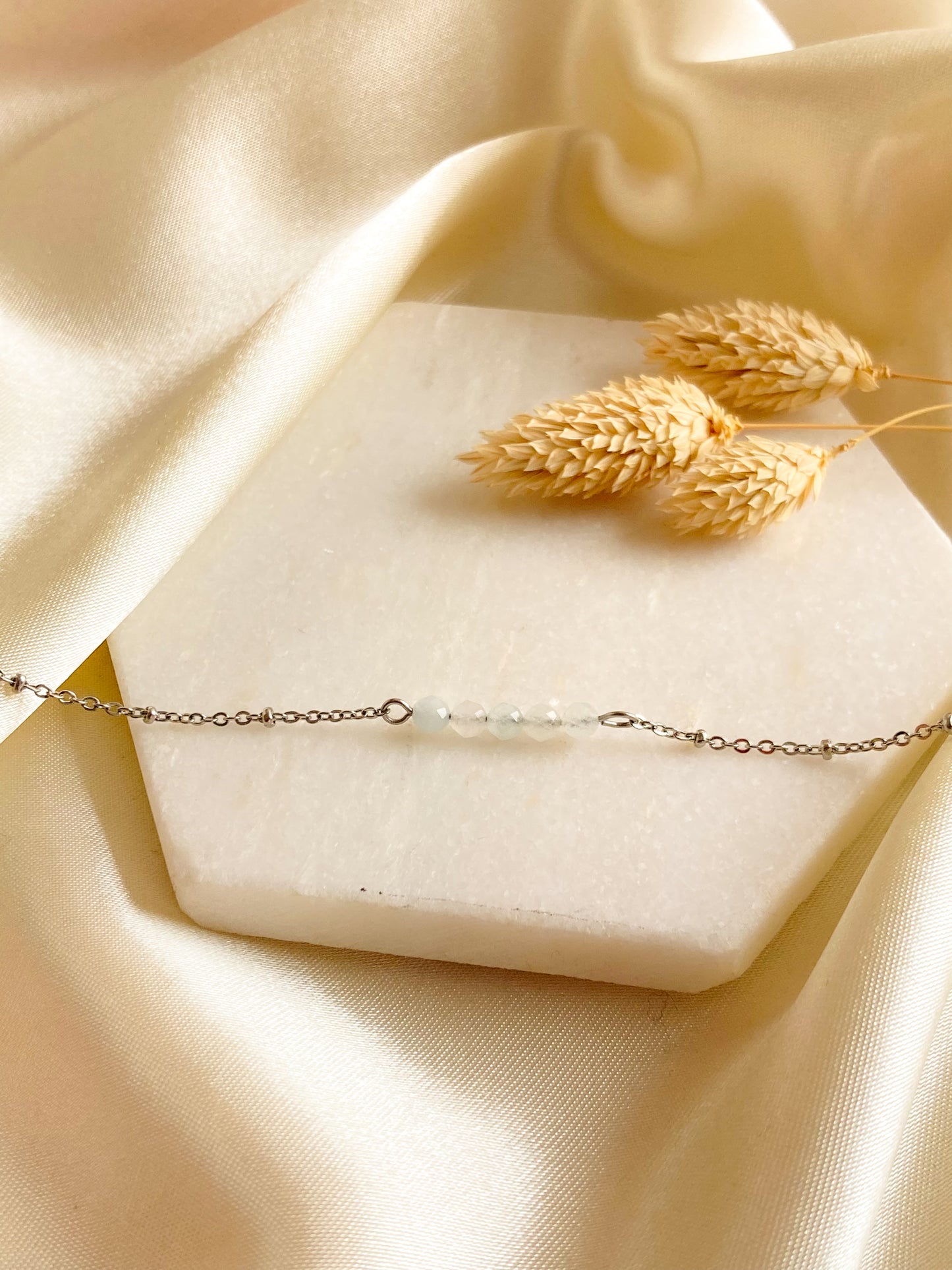 Aquamarijn armband - zilver