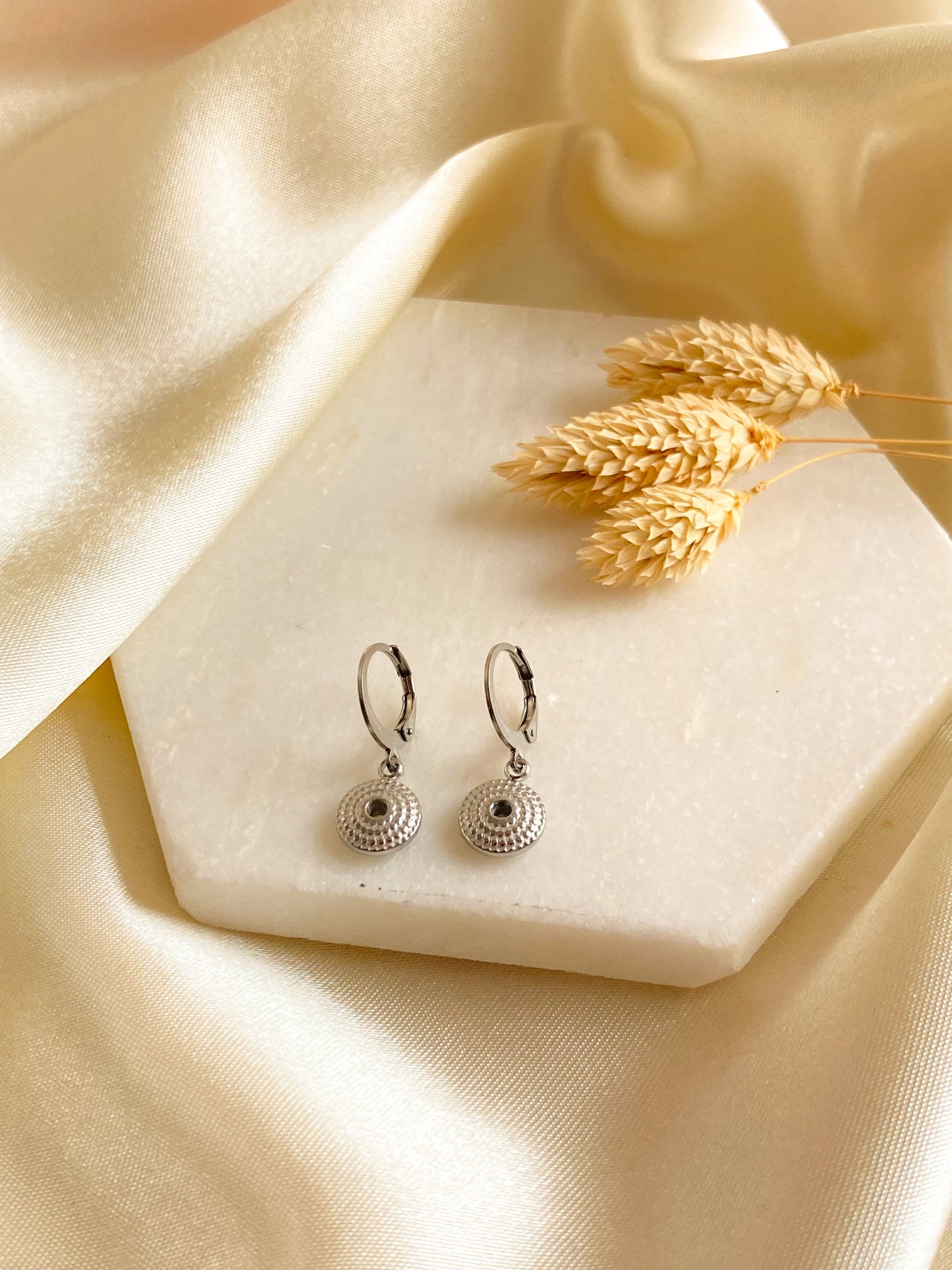 Coin oorbellen zilver