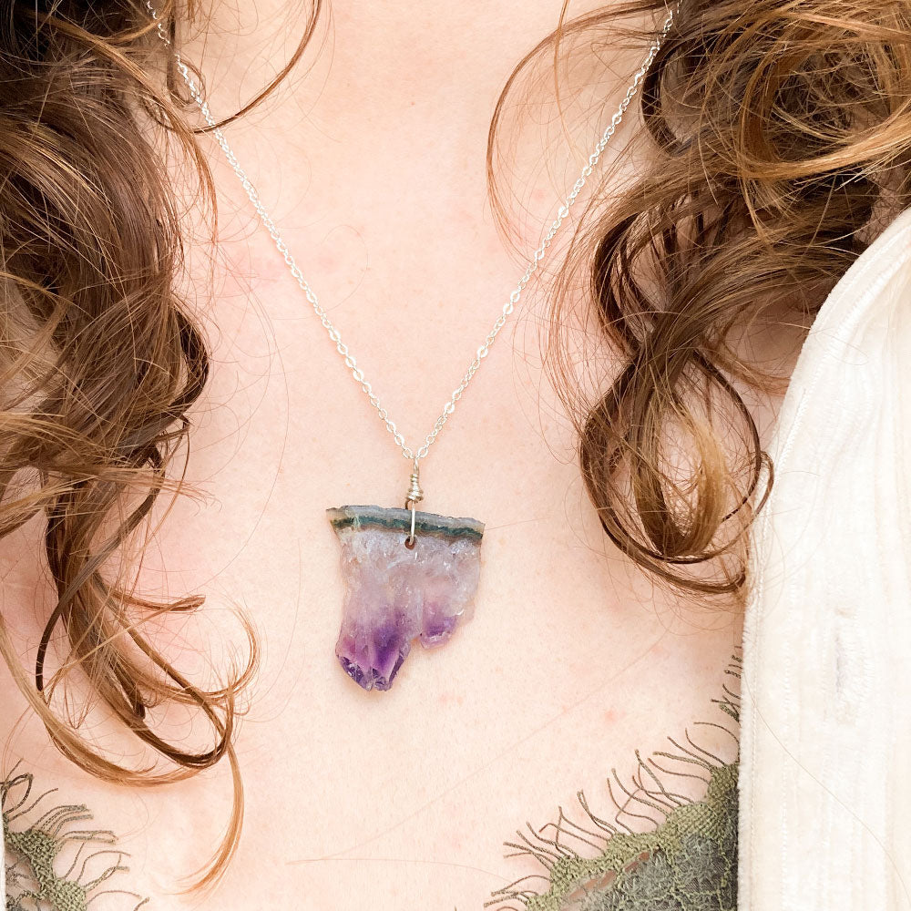 Amethist ketting 2 - zilver (one of a kind)