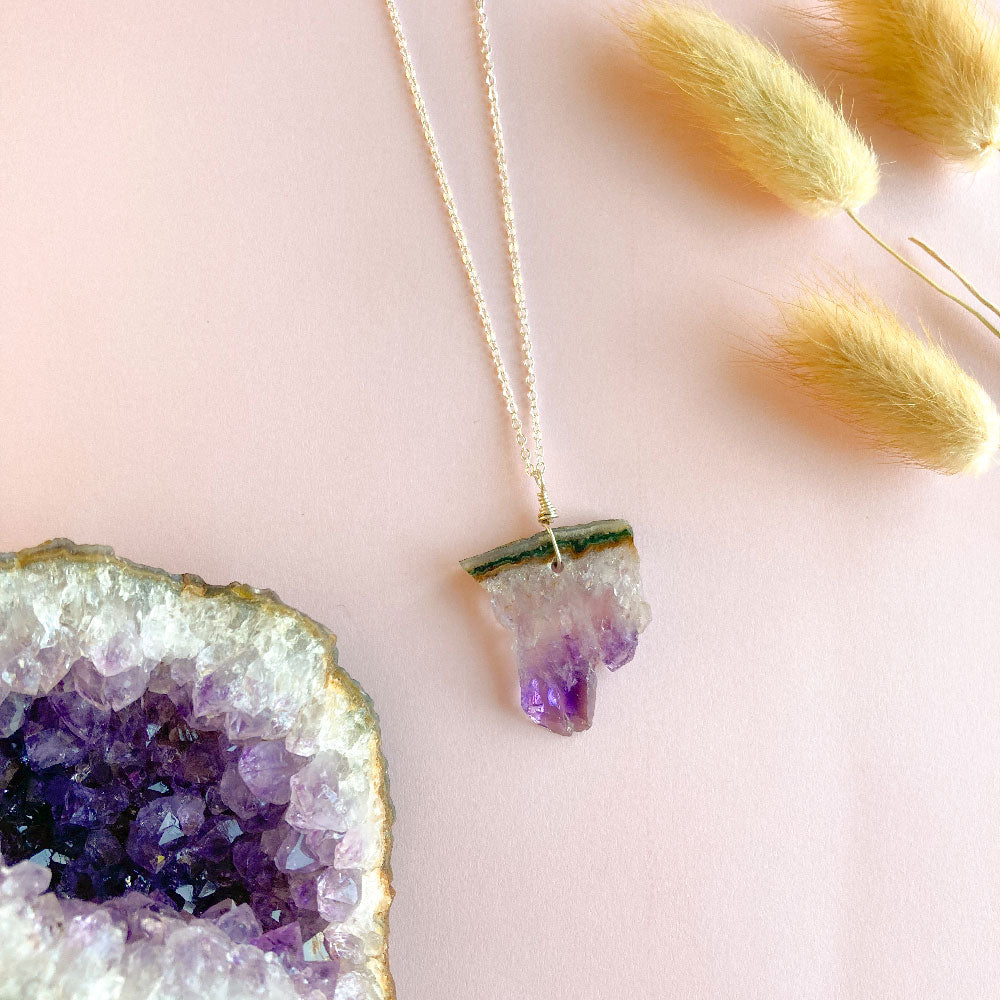 Amethist ketting 2 - zilver (one of a kind)