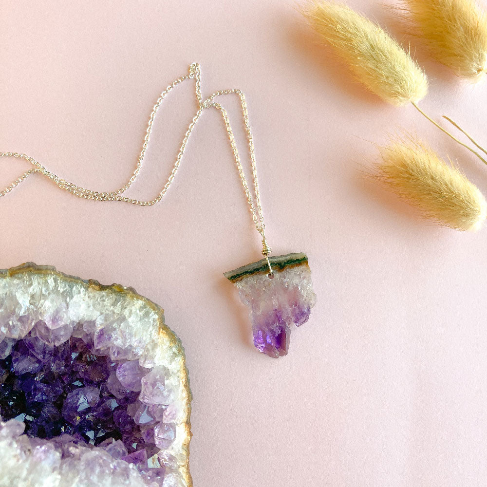 Amethist ketting 2 - zilver (one of a kind)
