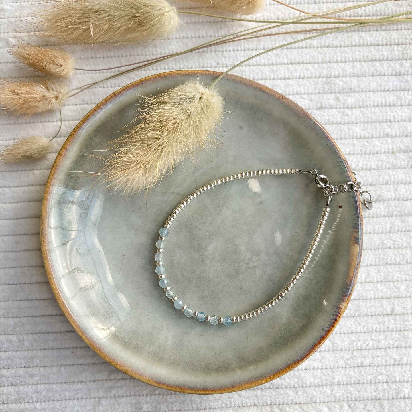 Aquamarijn armband zilver