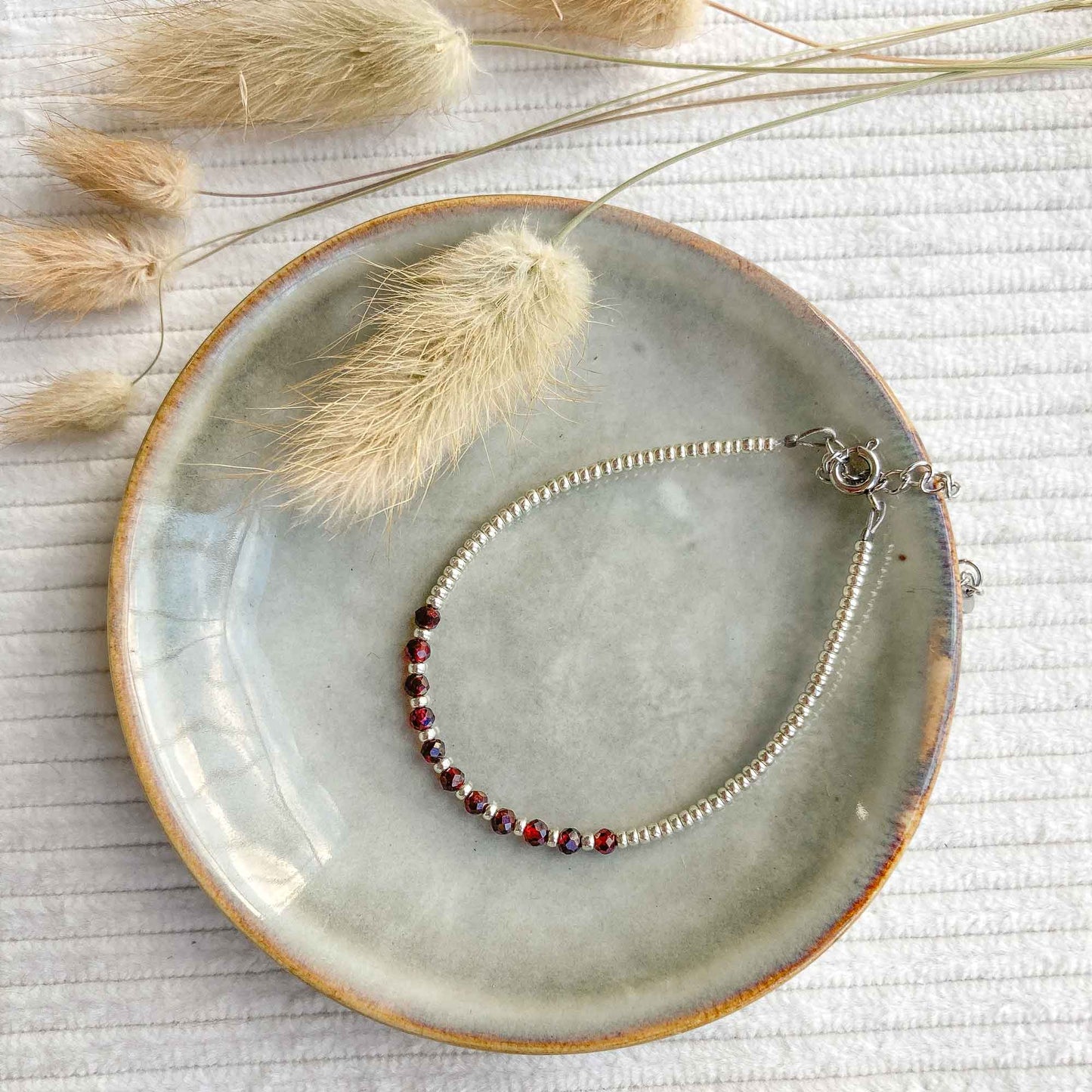 Granaat armband zilver