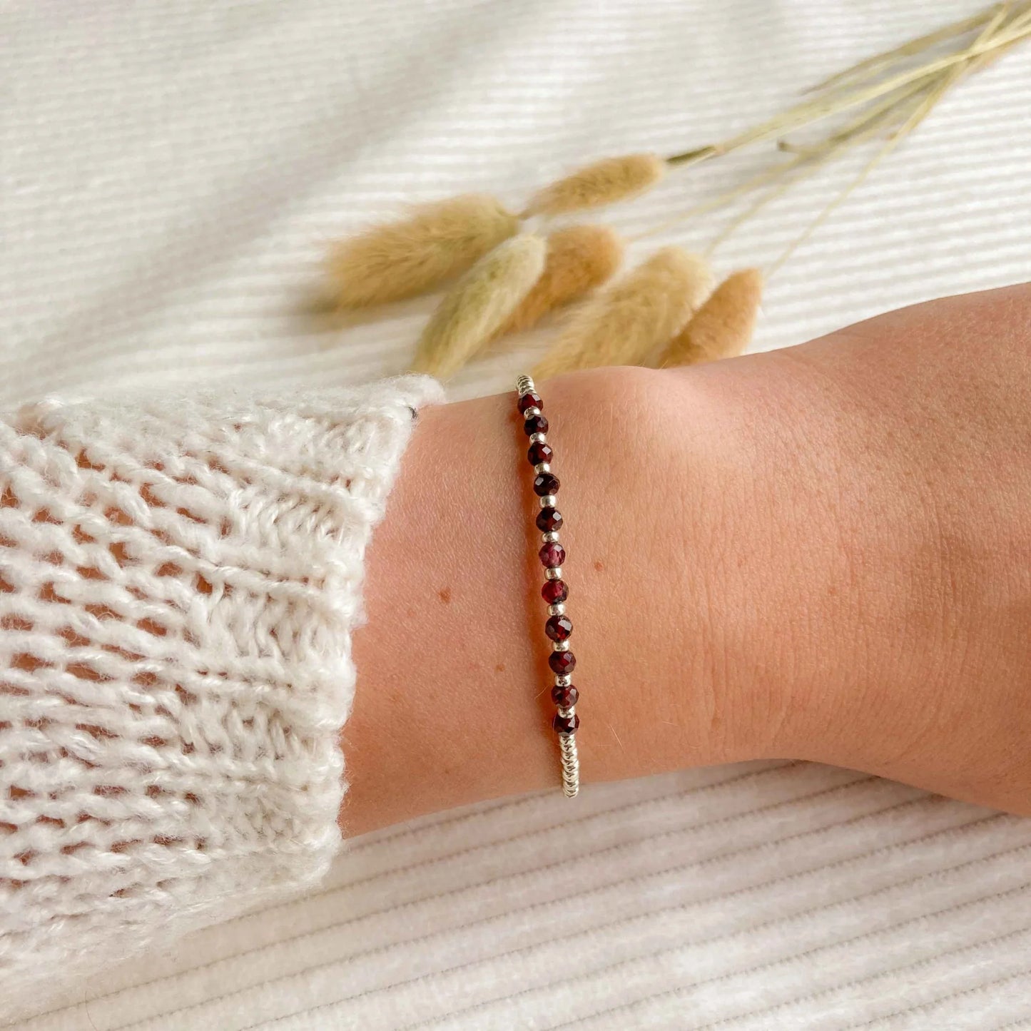 Granaat armband zilver