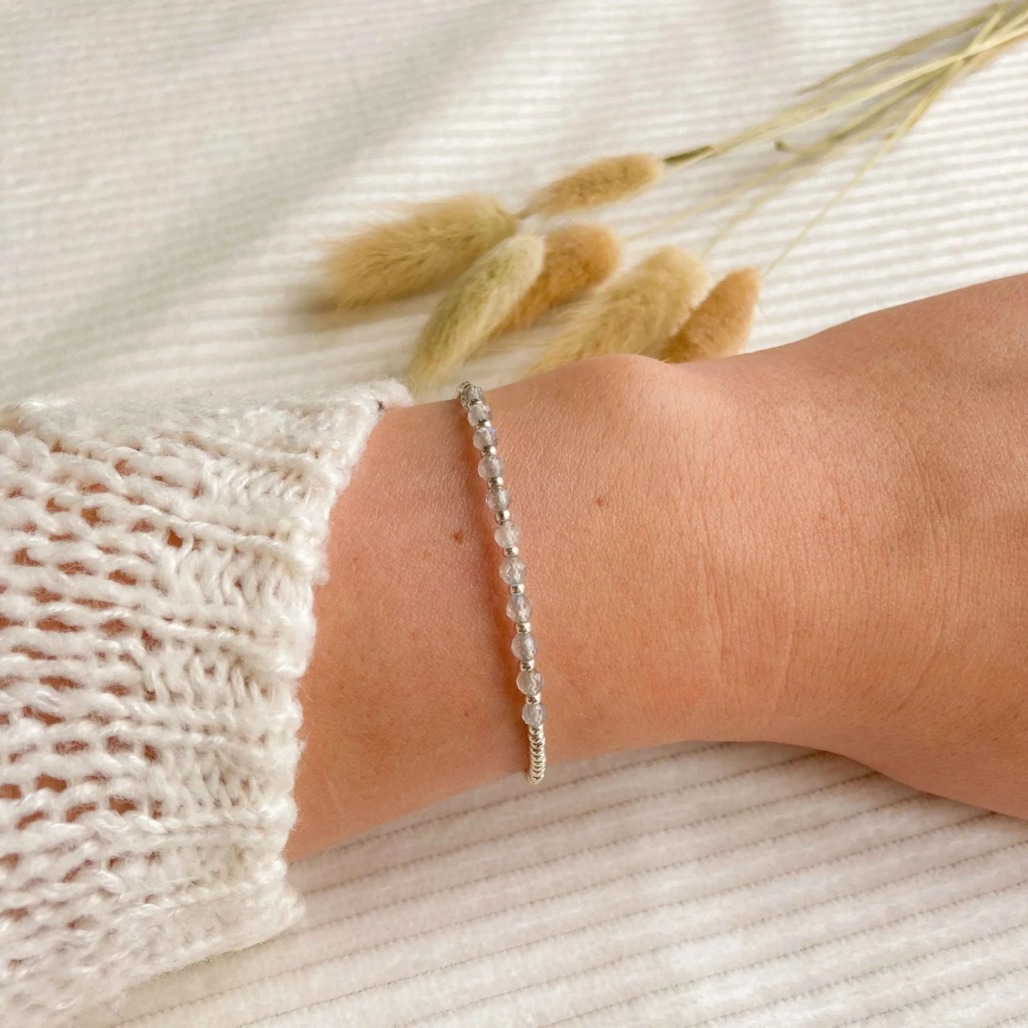 Labradoriet armband zilver