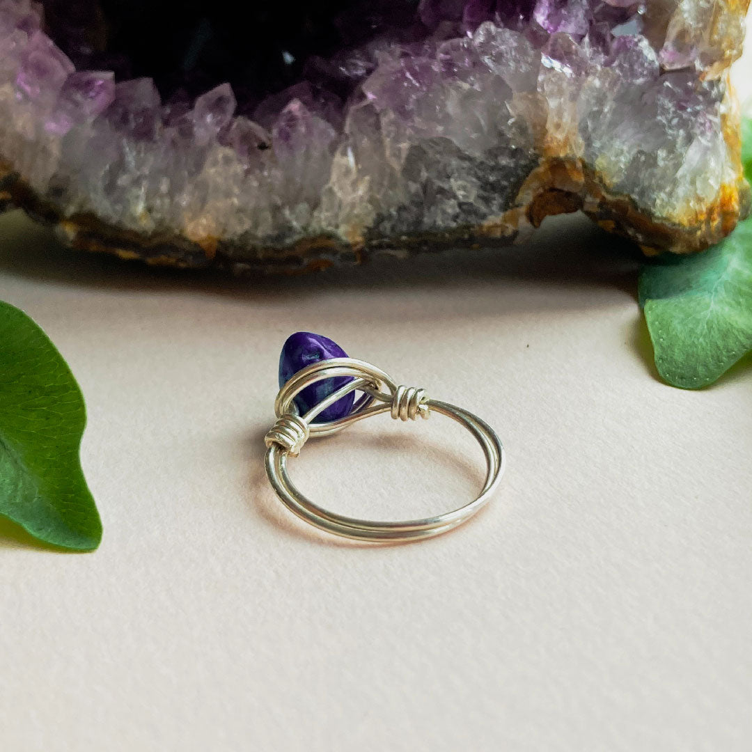 Lapis lazuli wire ring