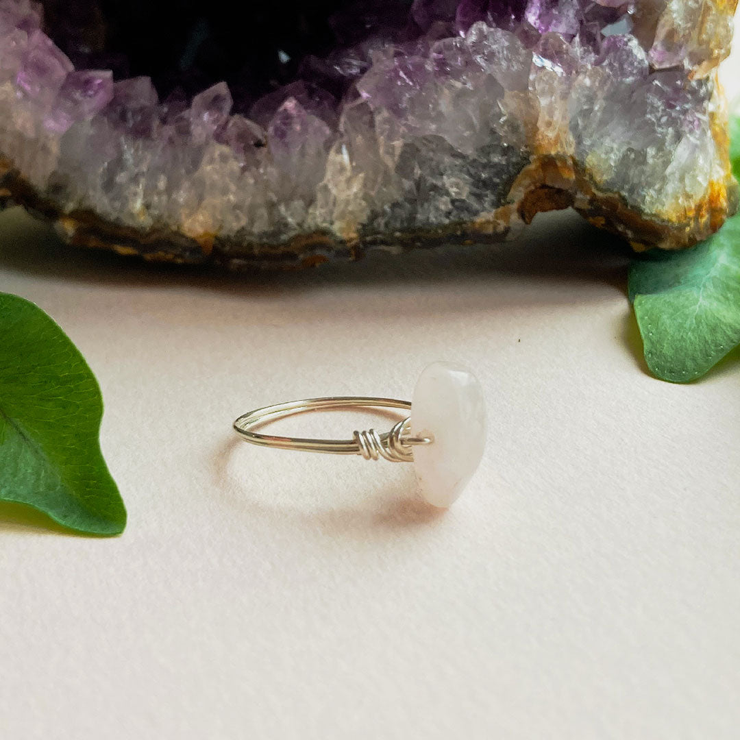 Rozenkwarts wire ring