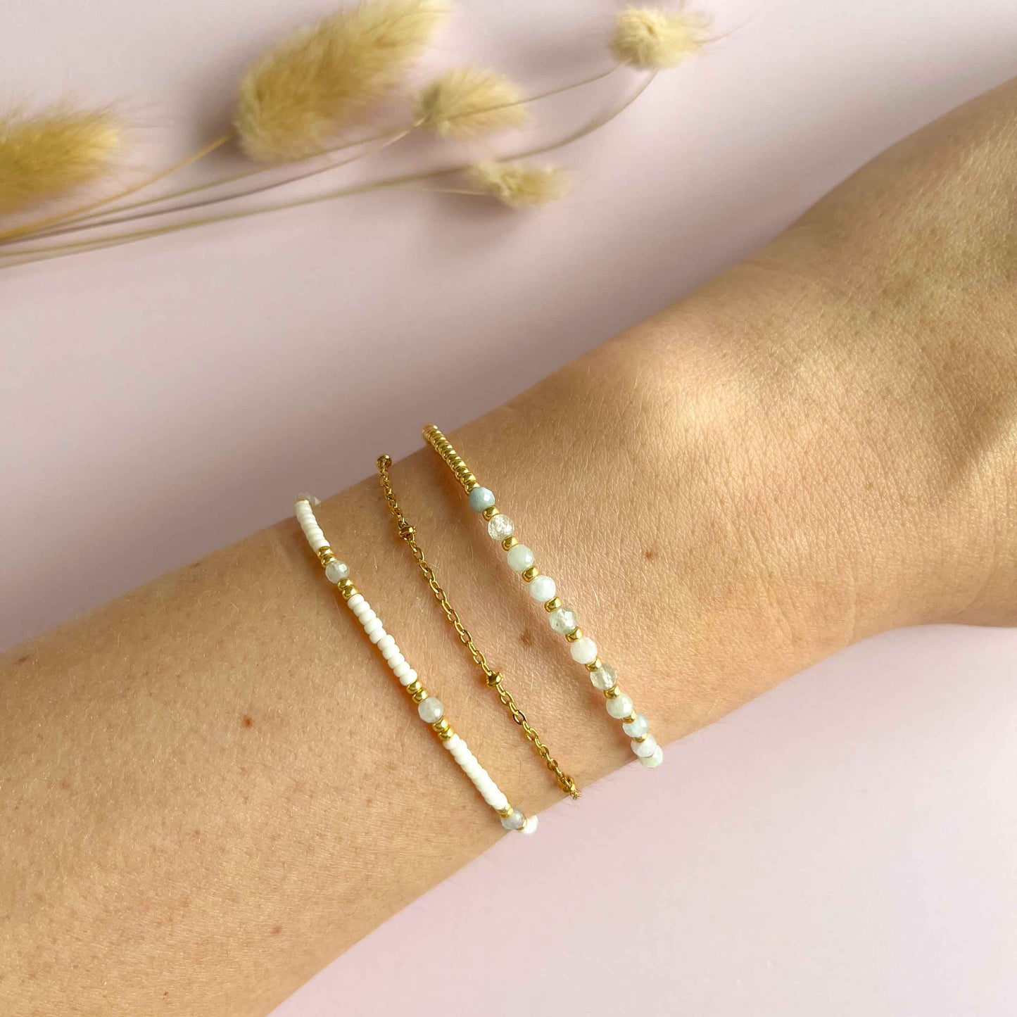 Aquamarijn facet armband