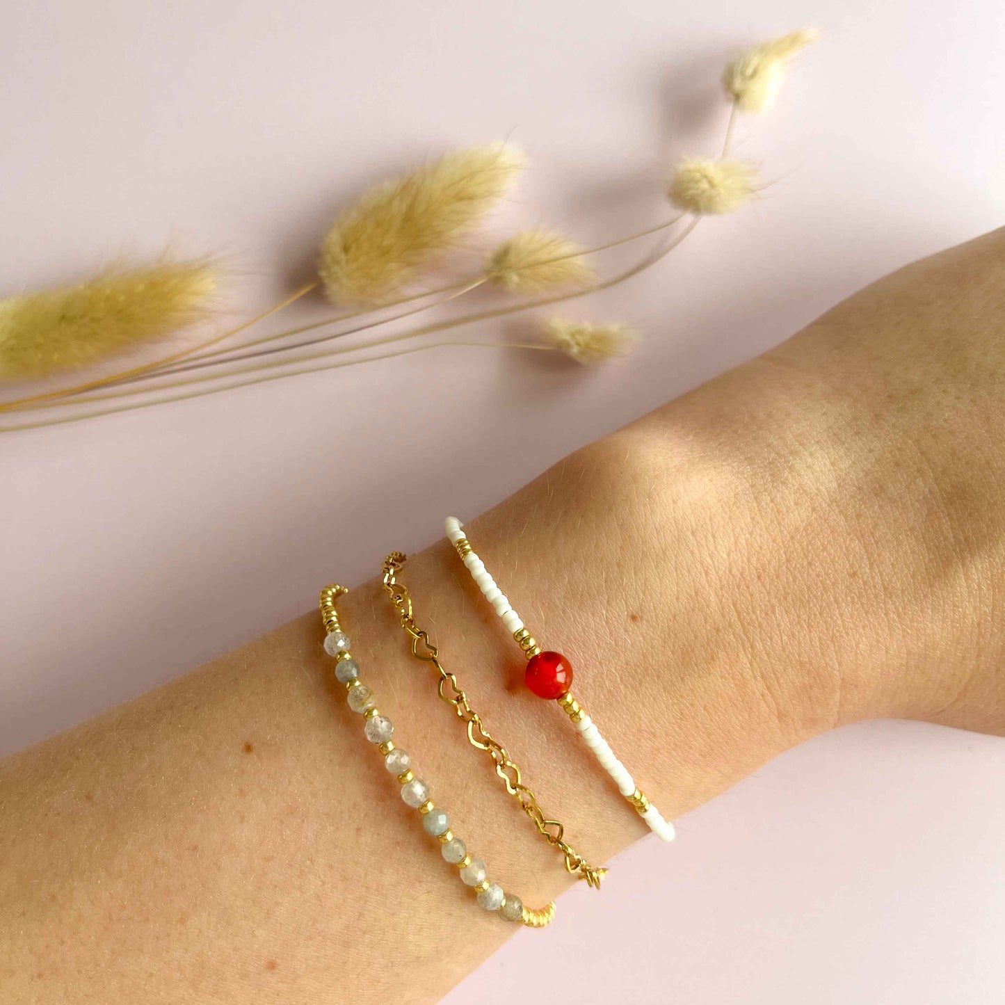 Carneool rond armband