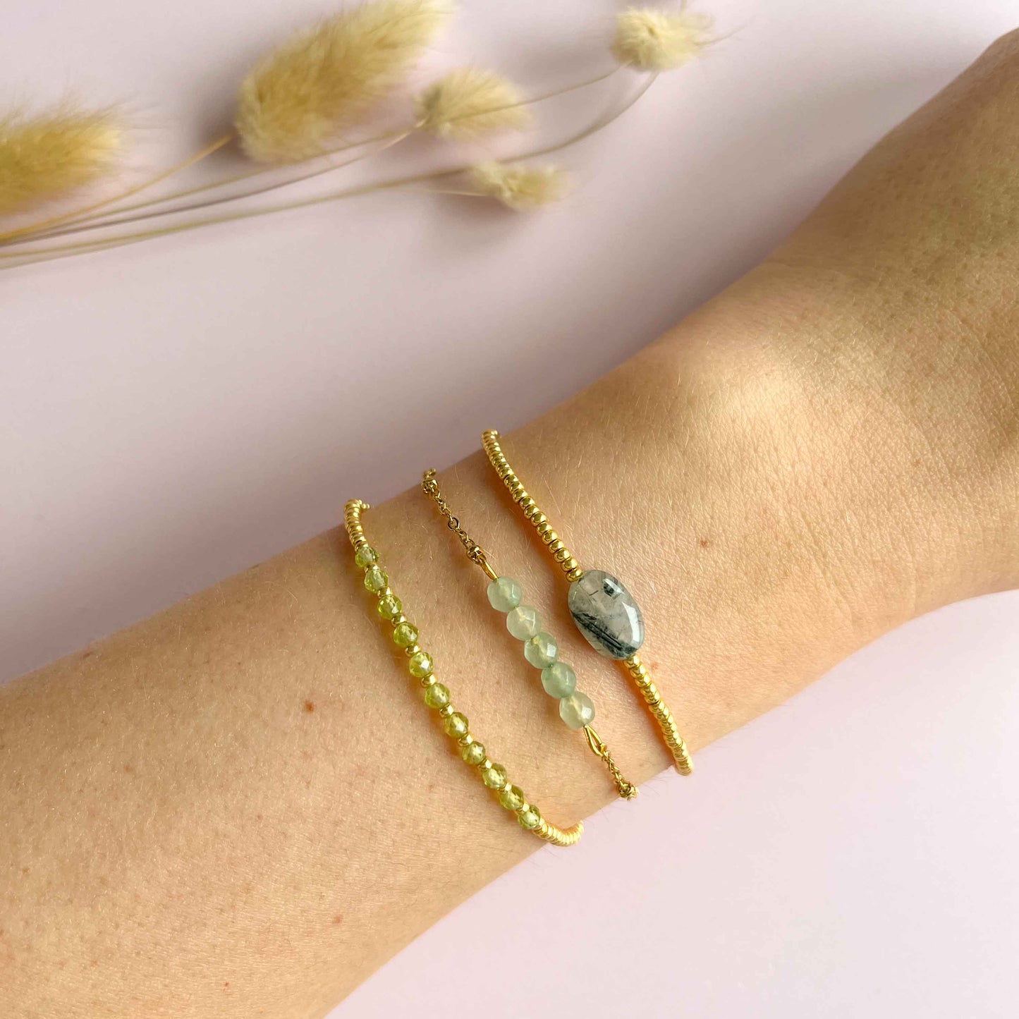 Toermalijn kwarts ovaal armband