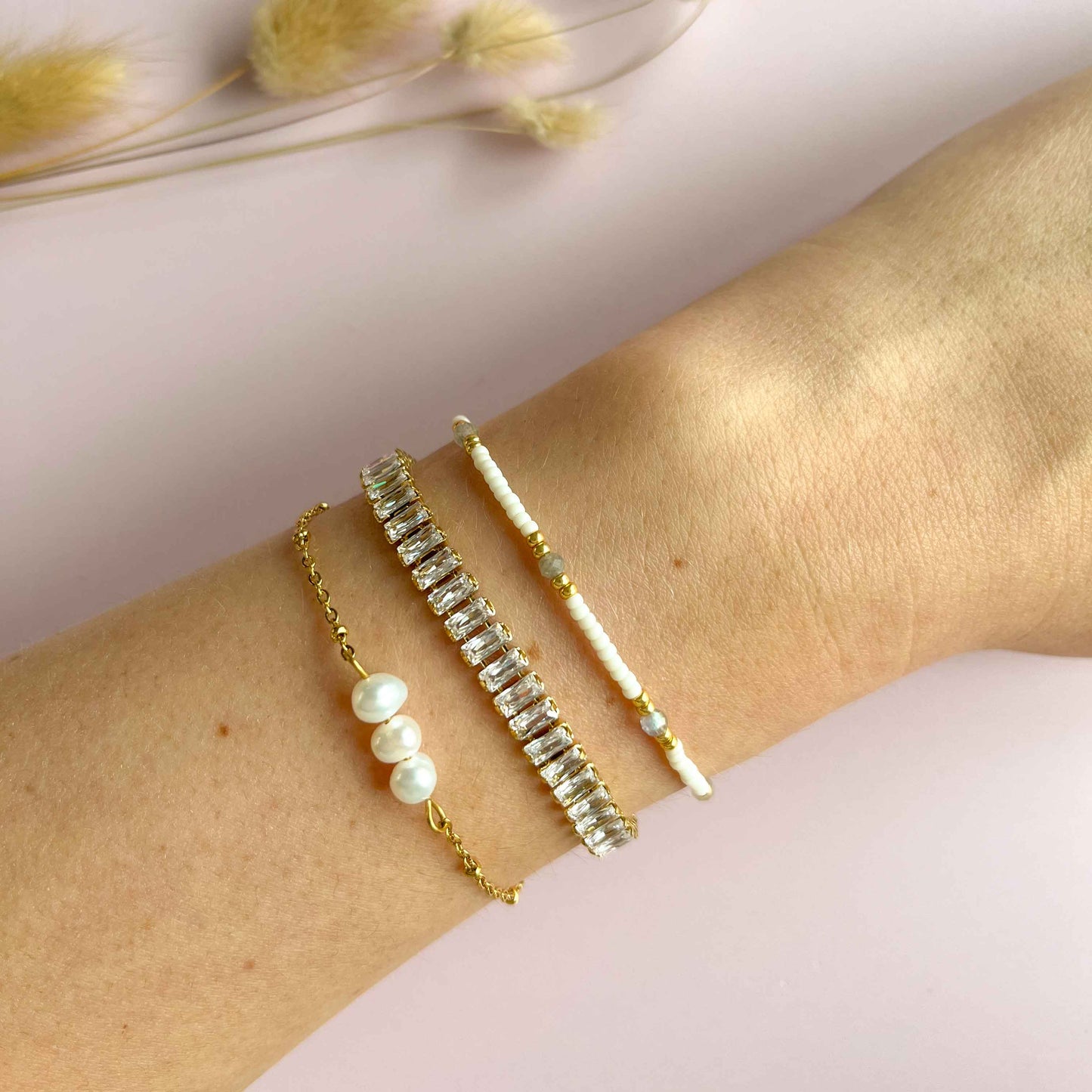 Zirkonia rechthoek armband