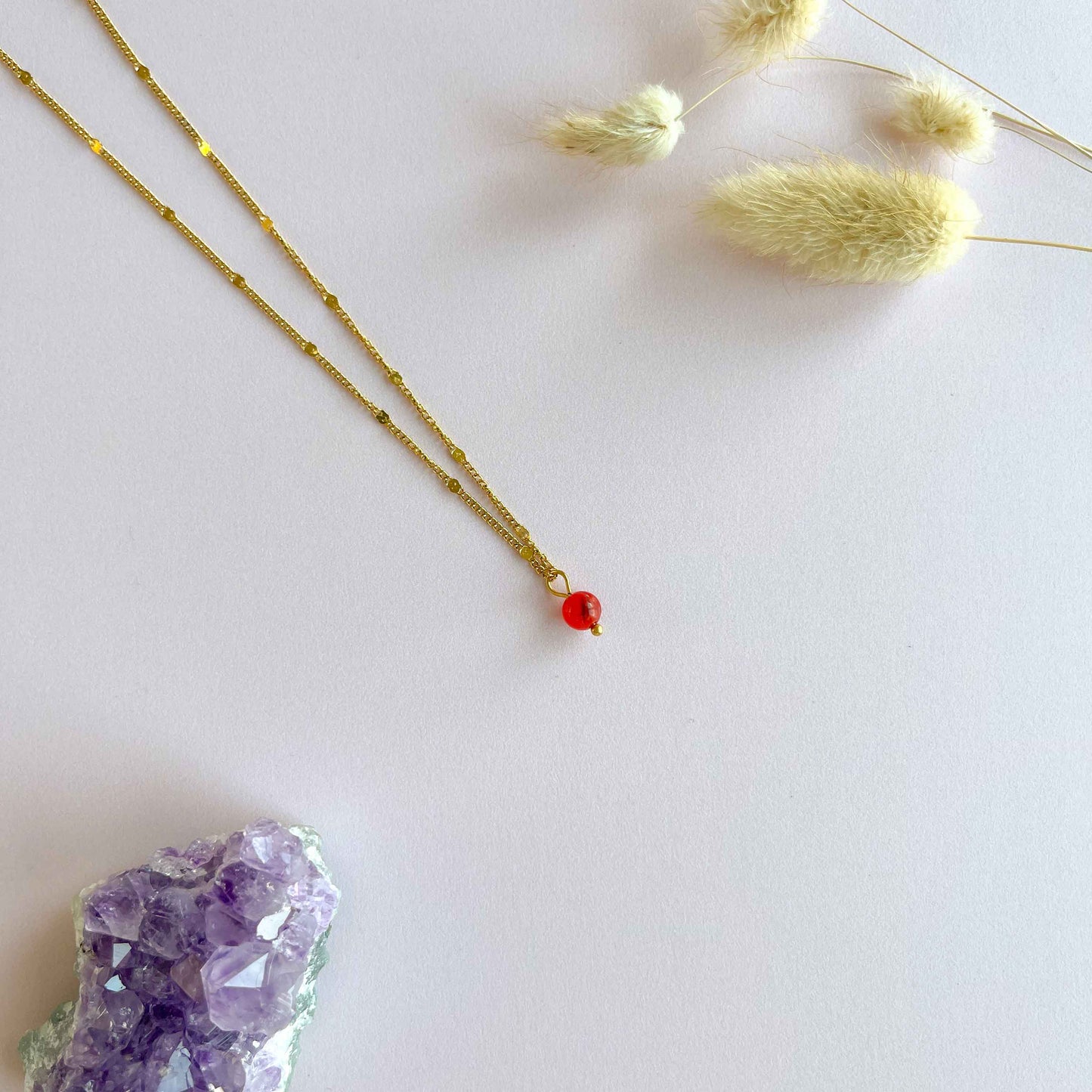 Single carneool ketting