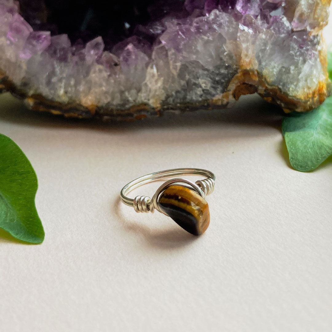 Tijgeroog wire ring