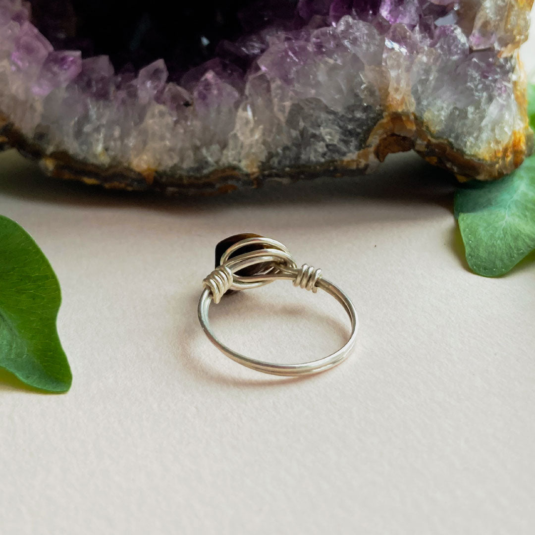 Tijgeroog wire ring