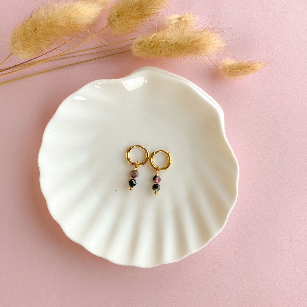 Tiny toermalijn oorbellen goud