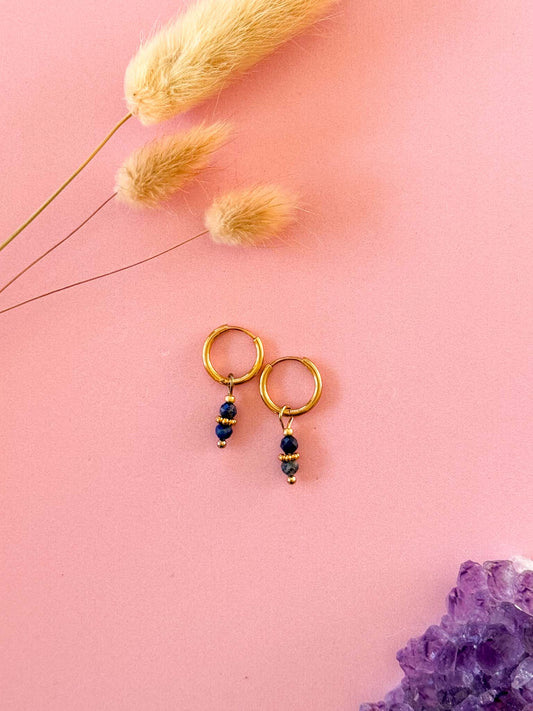 Ava oorbellen lapis lazuli - goud