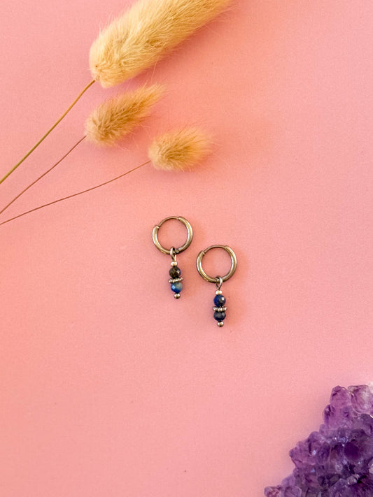 Ava oorbellen lapis lazuli - zilver