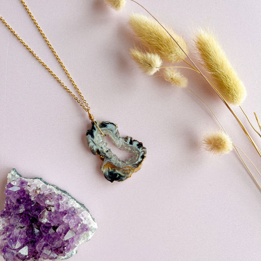 Agaat ketting - goud (one of a kind)