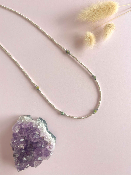 Amara ketting afrikaanse turquise - zilver