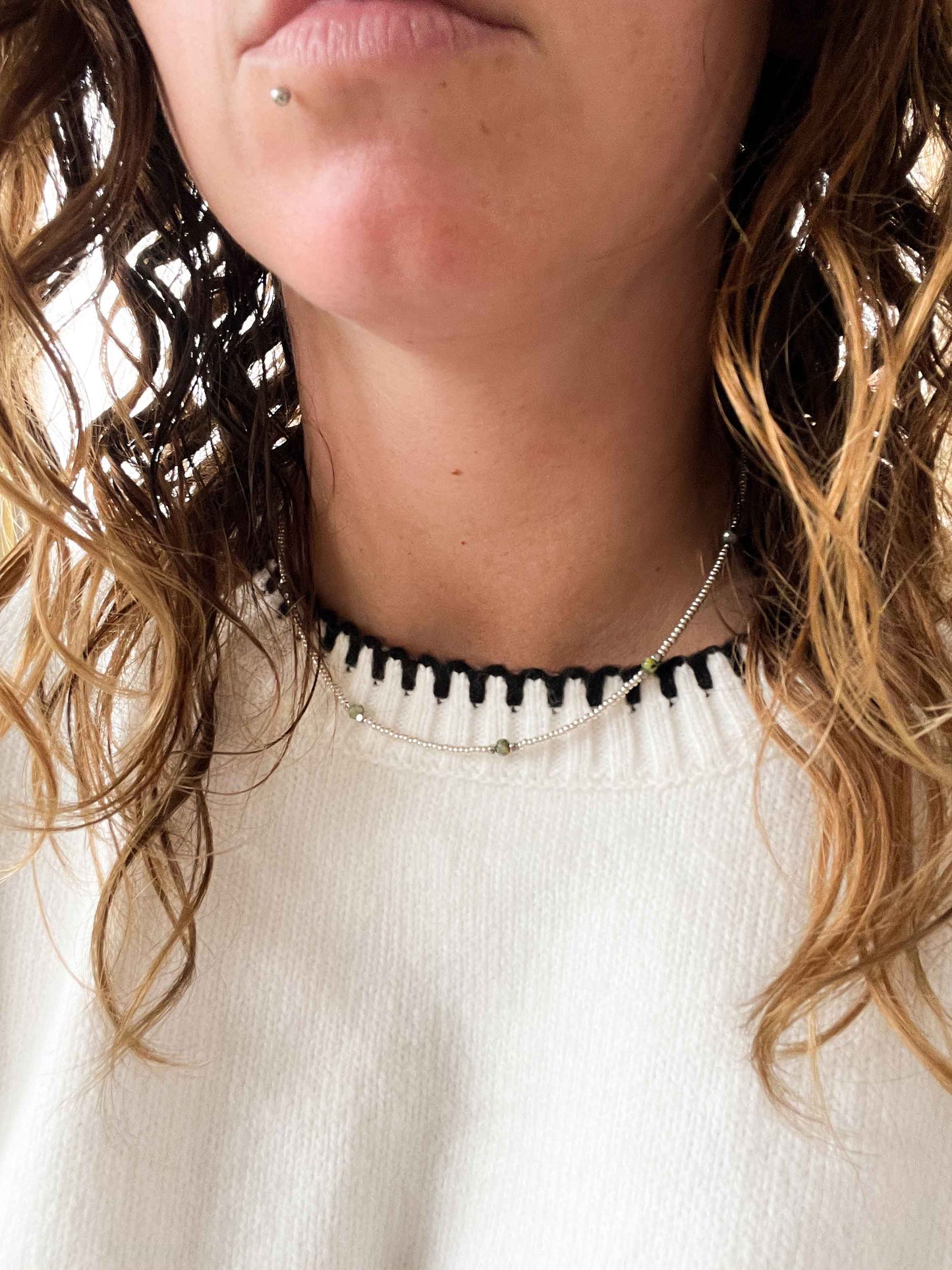 Amara ketting afrikaanse turquise - zilver