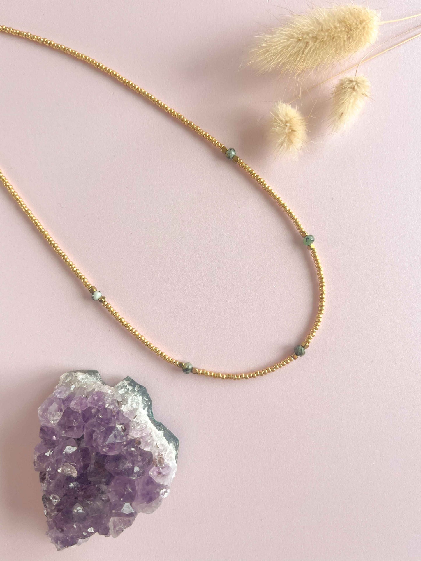 Amara ketting afrikaanse turquise - goud