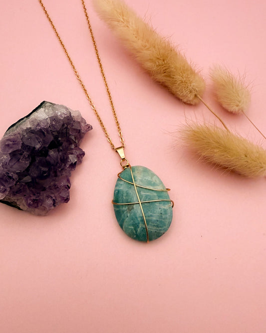 Amazoniet - goud (one of a kind)