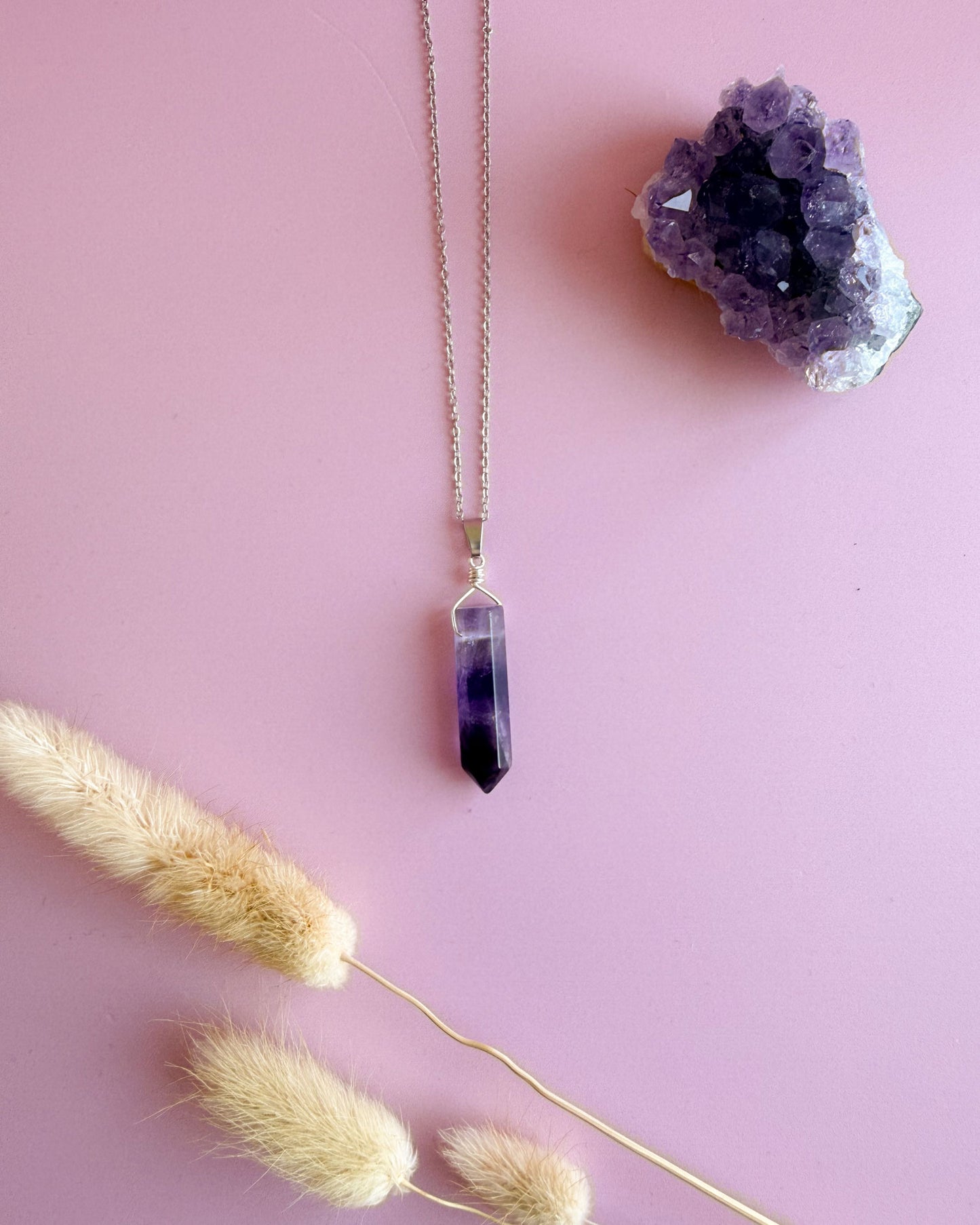 Amethist punt - zilver (one of a kind)