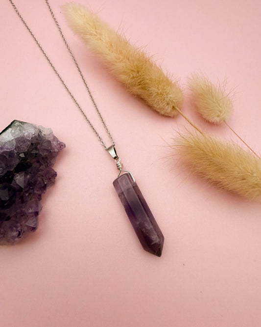 Amethist punt - zilver (one of a kind)