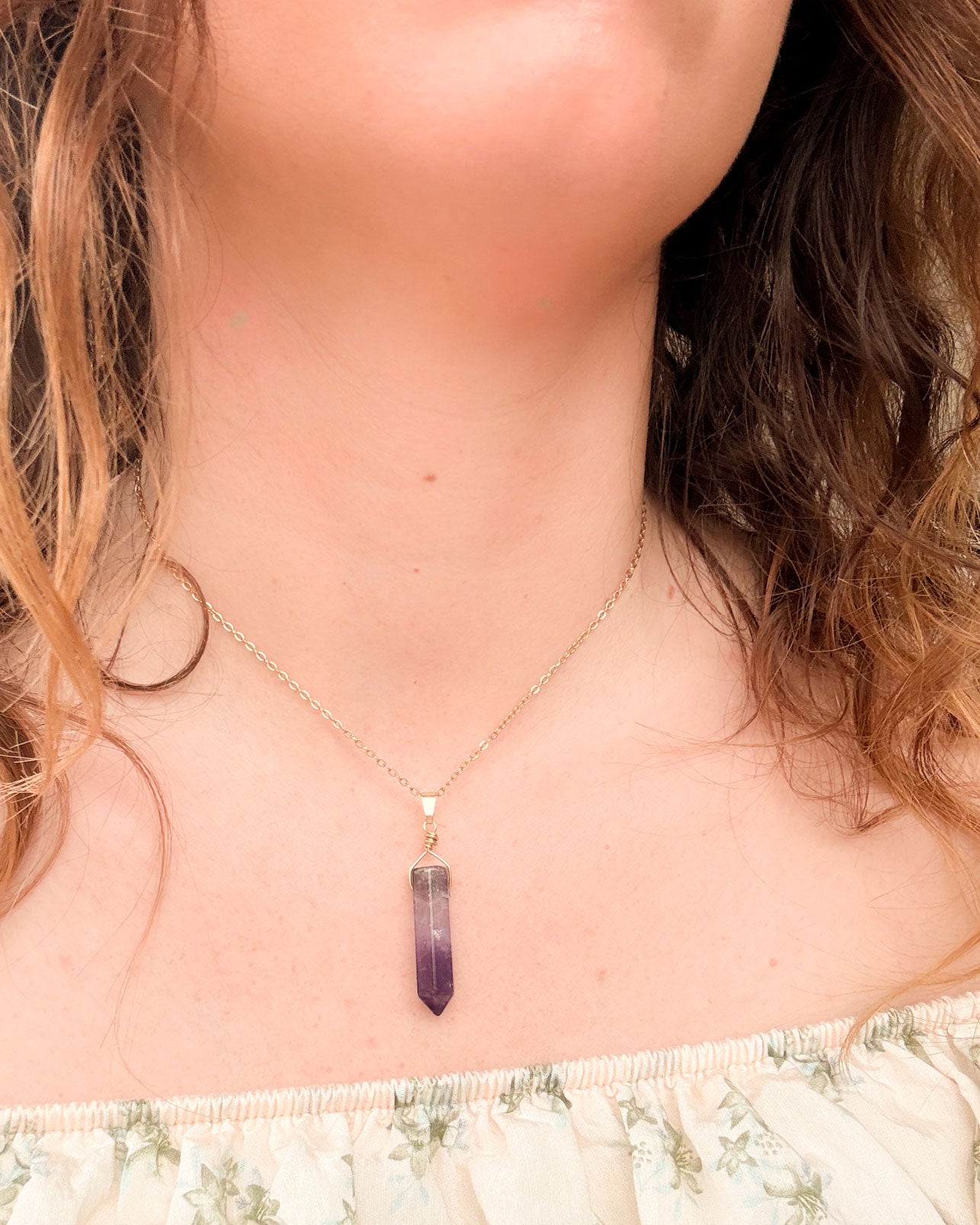 Amethist punt - zilver (one of a kind)