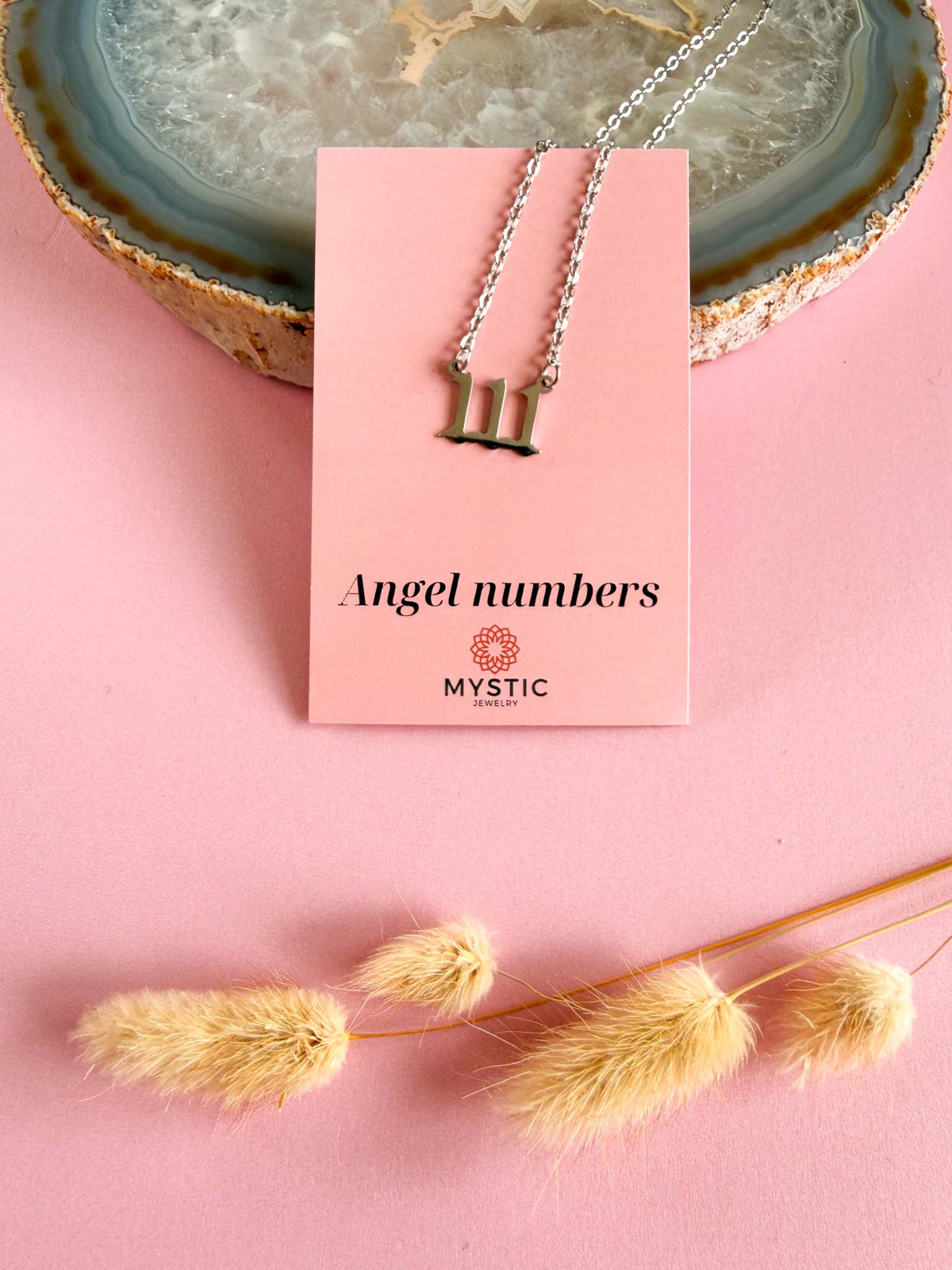 111 angel number ketting - zilver