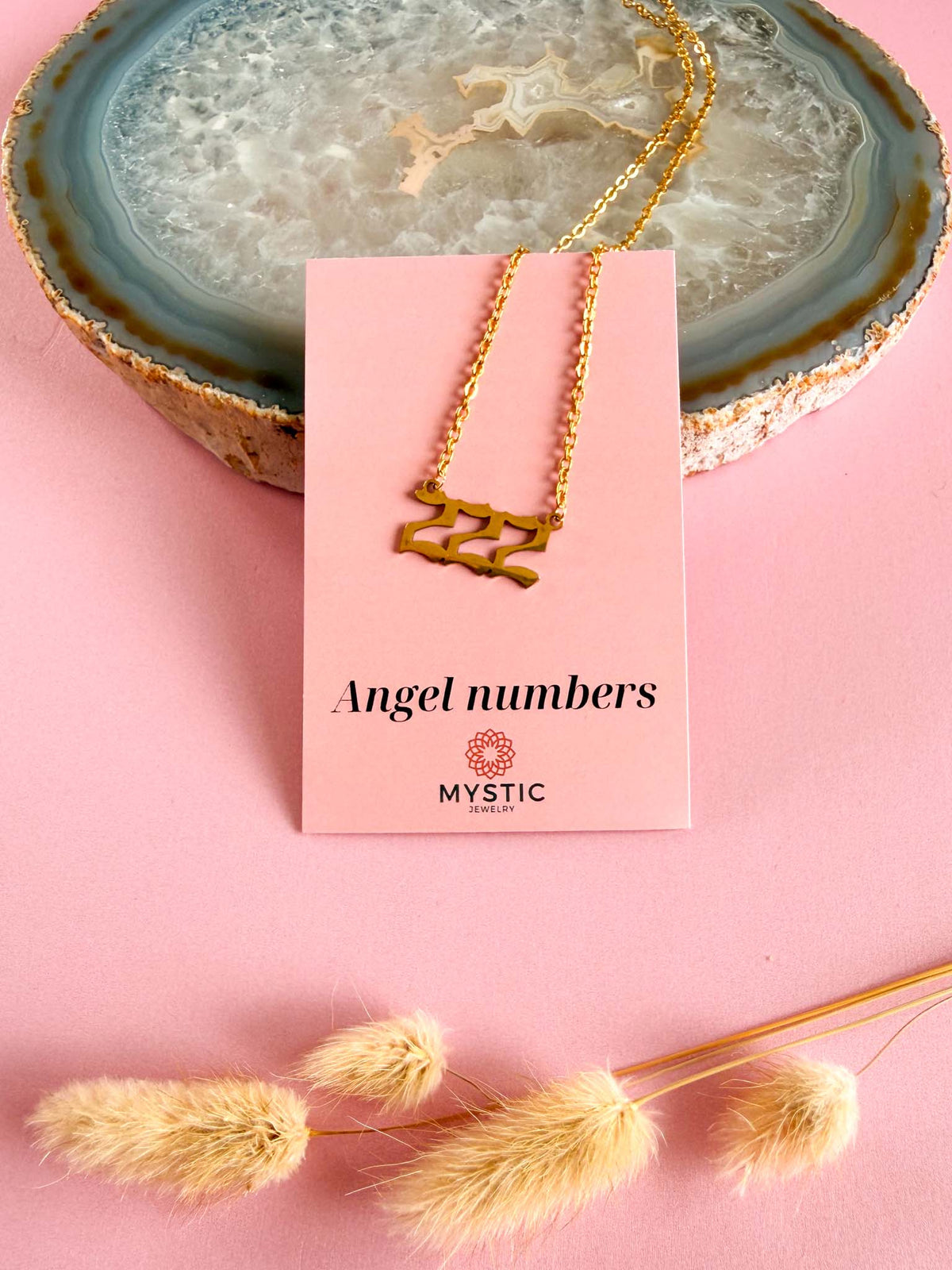 222 angel number ketting - goud