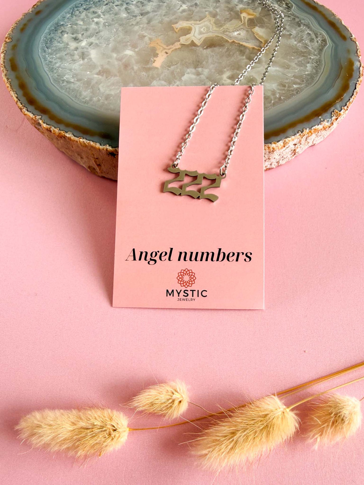 222 angel number ketting - zilver