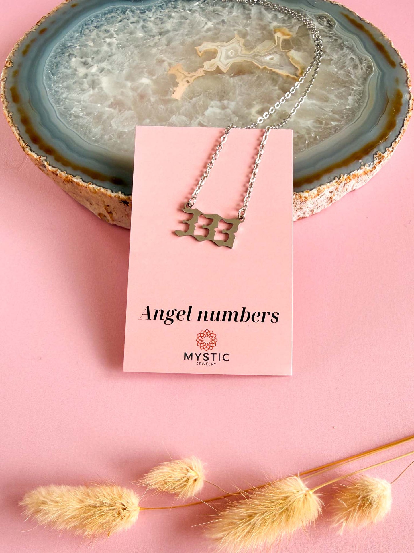 333 angel number ketting - zilver