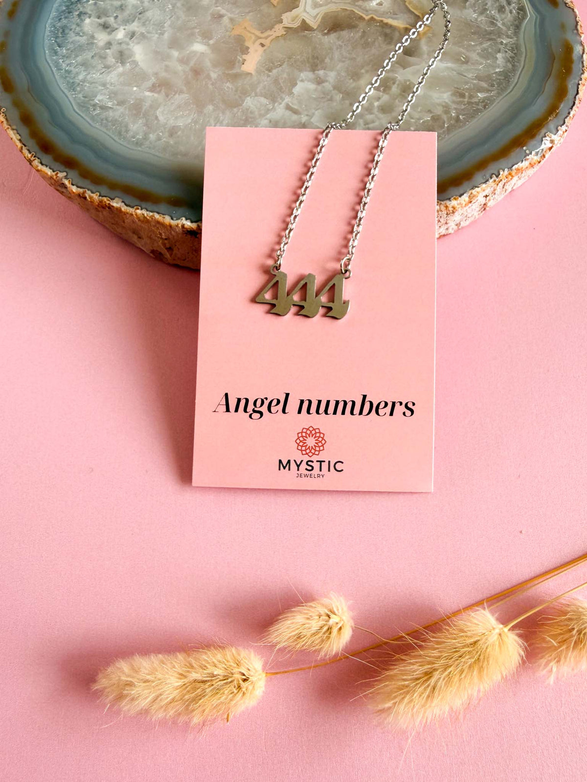 444 angel number ketting - zilver