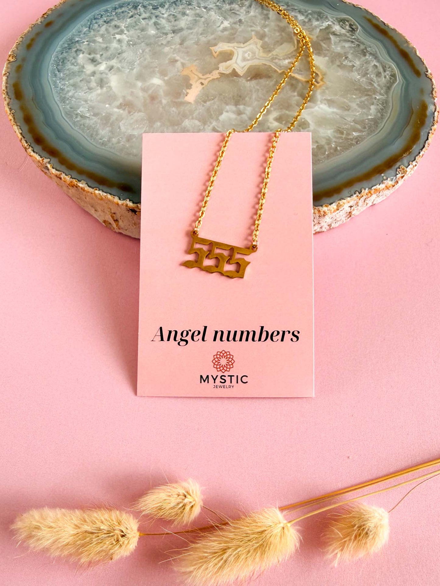 555 angel number ketting - goud