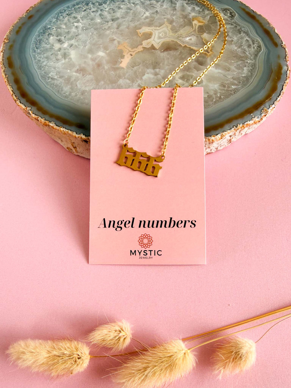 666 angel number ketting - goud