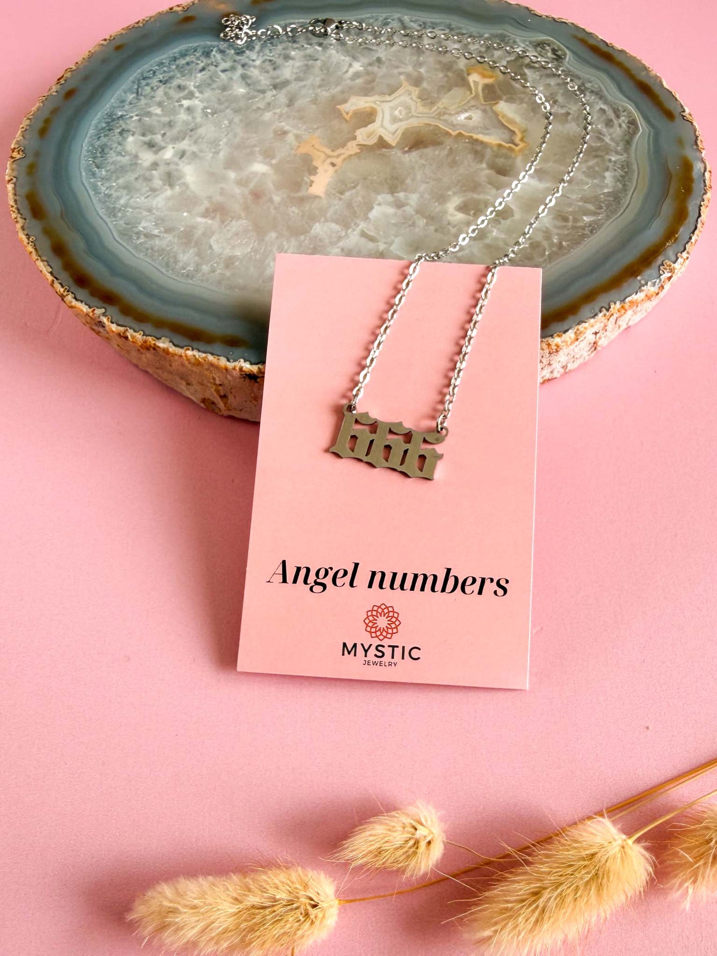 666 angel number ketting - zilver