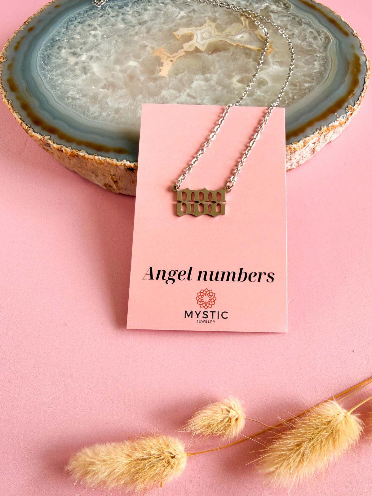 888 angel number ketting - zilver
