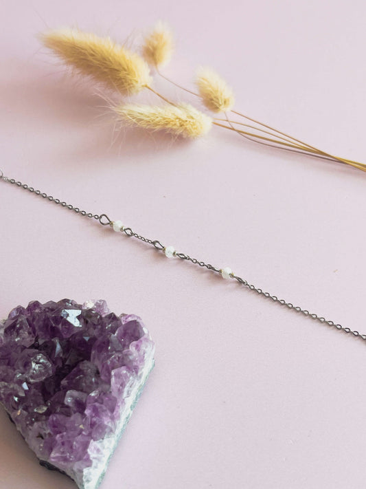 Luna Armband maansteen - zilver